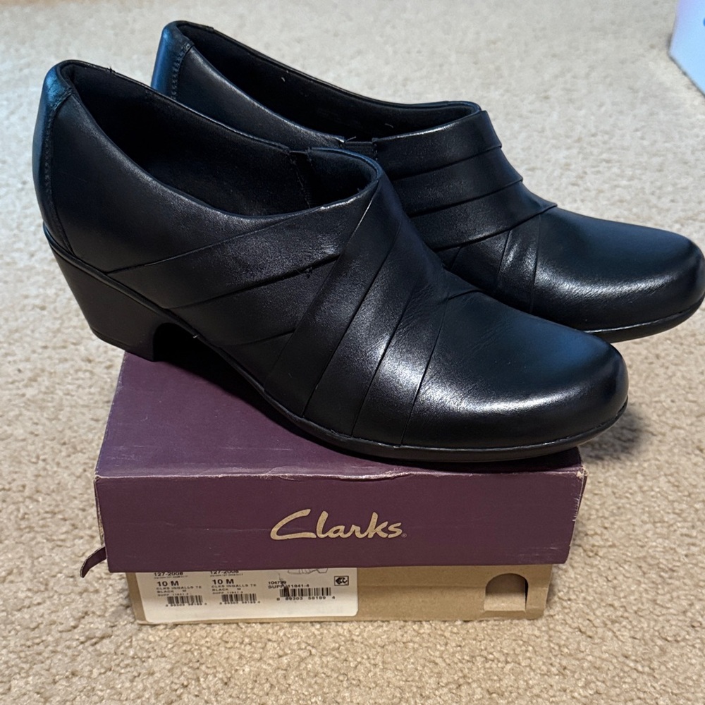 Clarks Women's Black Heeled Boots
